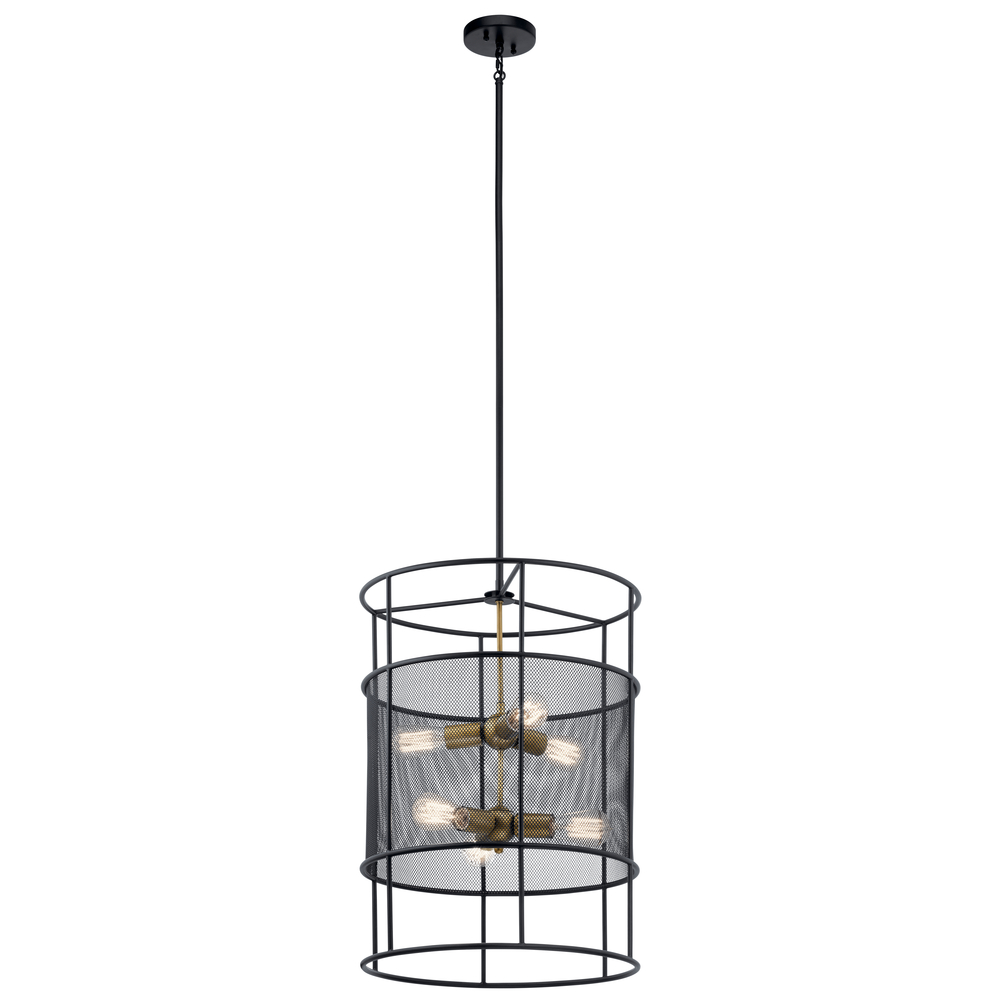 Piston™ 6 Light Foyer Pendant Black