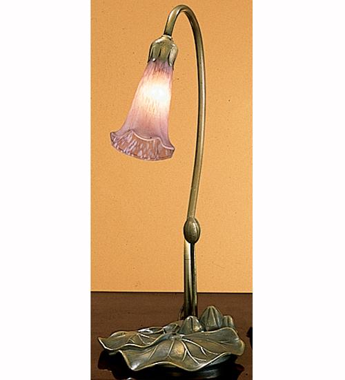 16" High Lavender Tiffany Pond Lily Accent Lamp