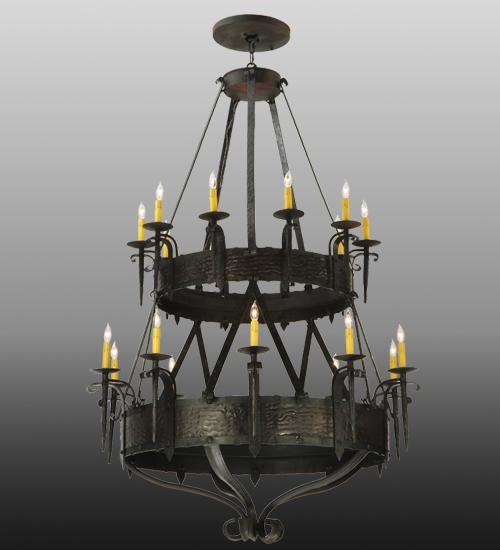 45"W Costello 20 LT Two Tier Chandelier