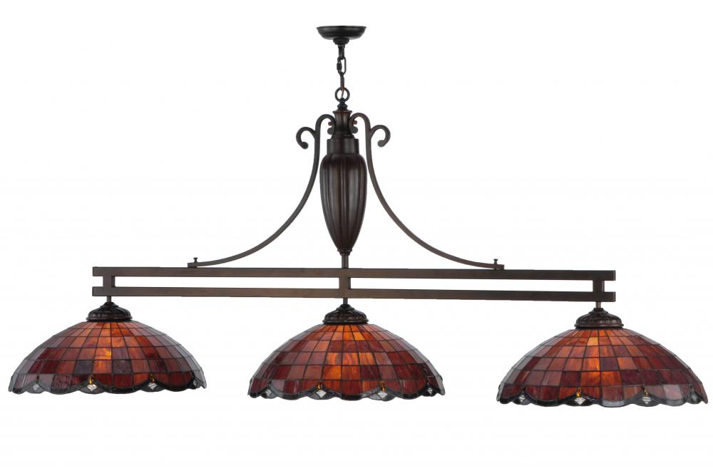 70" Long Elan 3 Light Custom Island Pendant