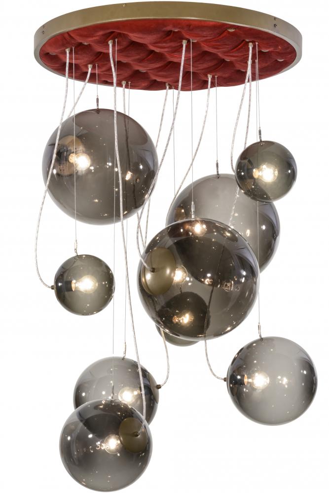 40"W Bola Plush 9 LT Cascading Pendant