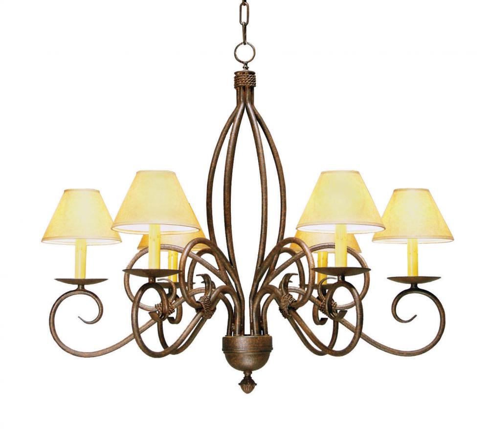 28" Wide Squire 6 Light Chandelier