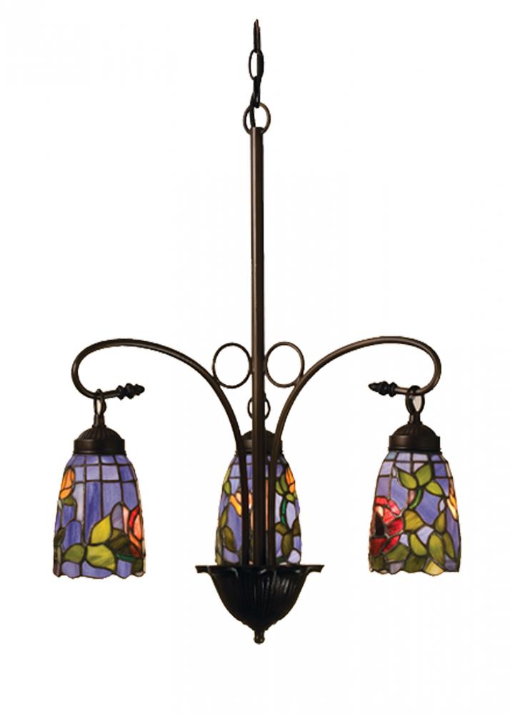 23"W Rosebush 3 LT Chandelier