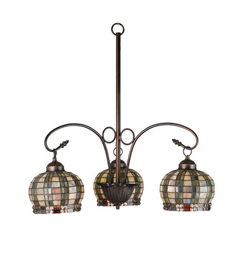 26"W Jeweled Basket 3 LT Chandelier