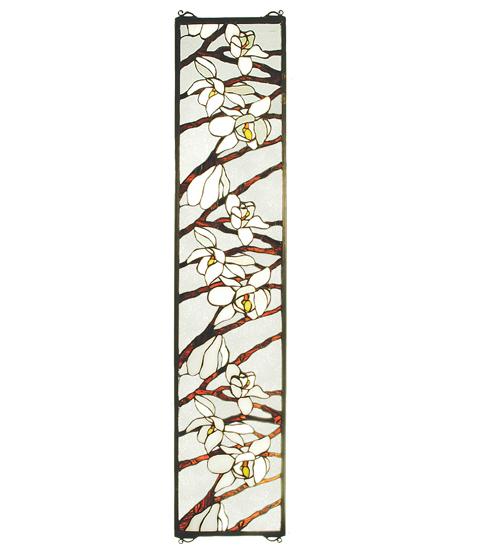 9"W X 42"H Magnolia Stained Glass Window