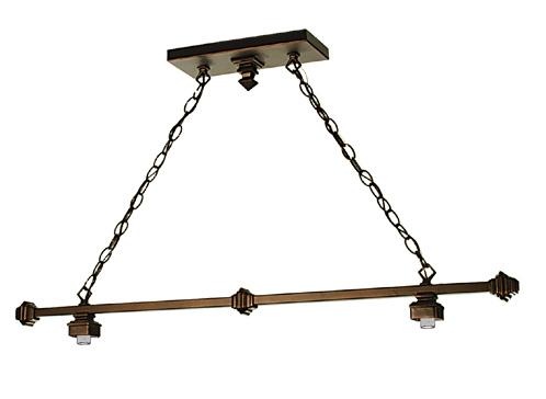 42"L Mahogany Bronze 2 LT Island Pendant Hardware