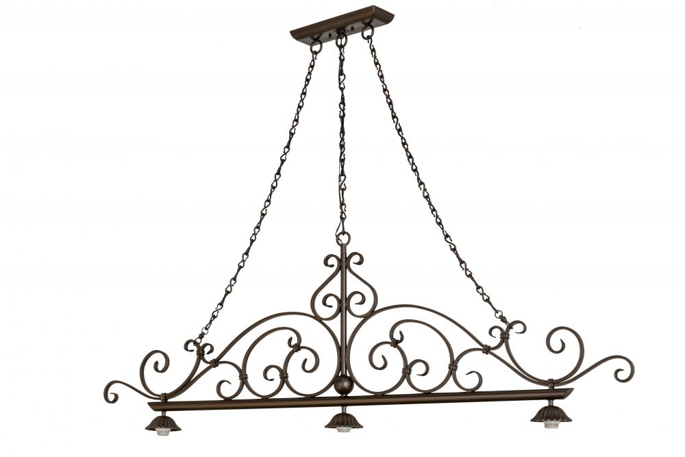 67.5"L Georgia Scroll 3 LT Island Pendant Hardware