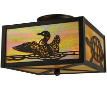 Meyda Blue 128407 - 10"Sq Loons & Turtles Flushmount