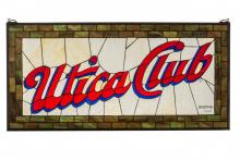 Meyda Blue 169645 - 35"W X 17"H Utica Club Stained Glass Window