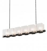 Meyda Blue 190616 - 60" Long Ice Cube 6 Light Oblong Chandelier