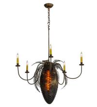 Meyda Blue 19829 - 36"W Pinecone 5 Arm Chandelier