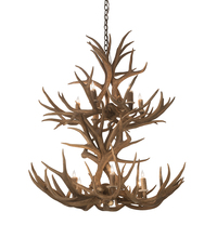 Meyda Blue 200461 - 36" Wide Antlers Mule Deer 12 Light Chandelier