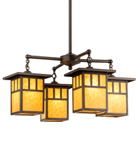 Meyda Blue 204749 - 31" Wide Hyde Park Double Bar Mission 4 Light Chandelier