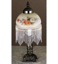 Meyda Blue 21191 - 13" High Roussillon Rose Bouquet Fringed Mini Lamp