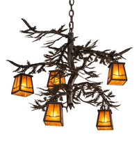 Meyda Blue 214291 - 29" Wide Pine Branch Valley View 5 Light Chandelier