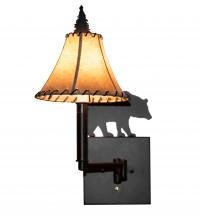 Meyda Blue 231175 - 8" Wide Lone Bear Swing Arm Wall Sconce