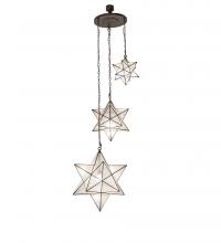 Meyda Blue 247440 - 36" Wide Moravian Star 3 Light Cascading Pendant