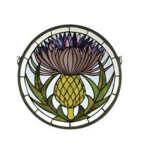 Meyda Blue 28436 - 17"W X 17"H Thistle Stained Glass Window