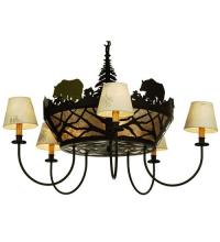 Meyda Blue 65134 - 36"W Bear on the Loose 5 LT Chandelier