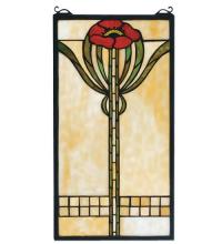 Meyda Blue 67789 - 11"W X 20"H Parker Poppy Stained Glass Window