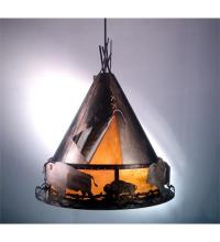 Meyda Blue 98741 - 36" Wide Teepee w/ Buffalo Pendant