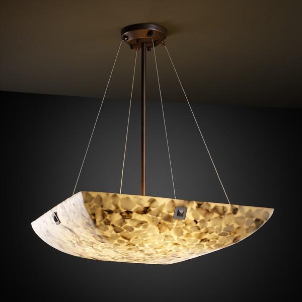 36" Pendant Bowl w/ PAIR SQUARE FINIALS