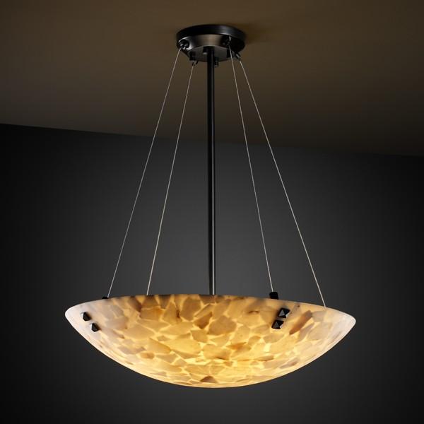 36" Pendant Bowl w/ Concentric Circles Finials