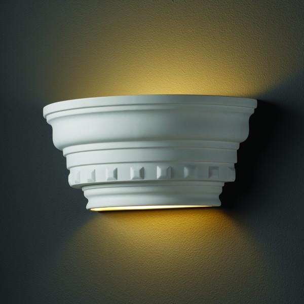 Curved Dentil Molding w/ Glass Shelf LED Wall Sconce