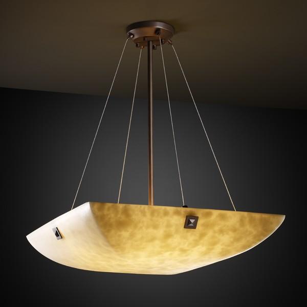 48" Pendant Bowl w/ Pair Square Finials