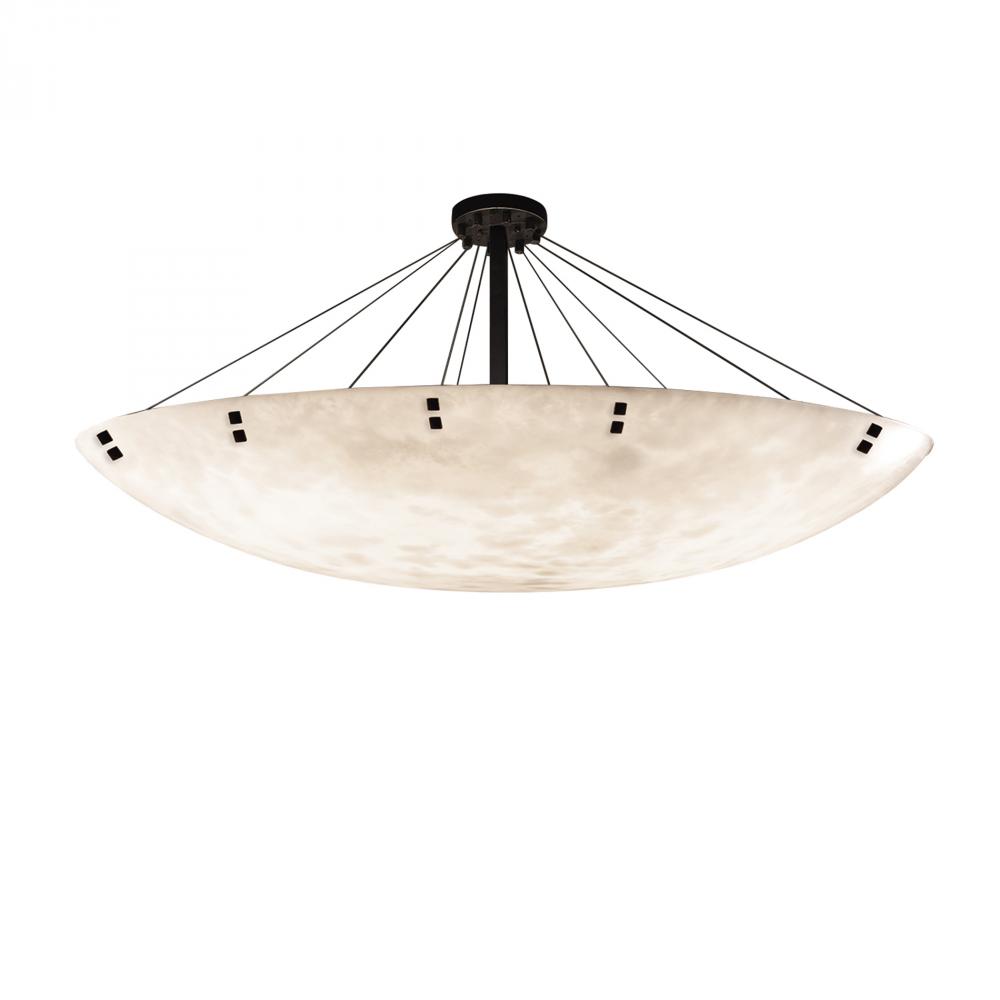 72" Round Semi-Flush Bowl w/ Finials