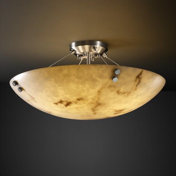 18" Semi-Flush Bowl w/ Pair Square Finials