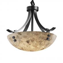 Justice Design Group ALR-9751-25-MBLK-F3-LED-3000 - 18" Pendant Bowl - Flat Bars w/ Finials