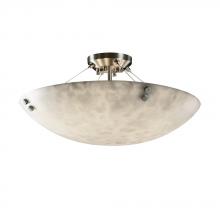 Justice Design Group CLD-9652-25-NCKL-F3-LED-5000 - 24" Semi-Flush Bowl w/ PAIR SQUARE W/ POINTS FINIALS