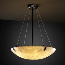 Justice Design Group CLD-9661-35-MBLK-F6-LED-3000 - 18" Pendant Bowl w/ Concentric Circles Finials