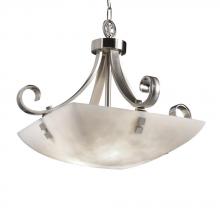 Justice Design Group CLD-9741-35-NCKL-F5-LED-3000 - 18" Pendant Bowl - Scrolls w/ Finials