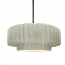 Justice Design Group CER-6553-CRK-MBLK-RIGID - Medium Tier Pleated 1-Light Pendant