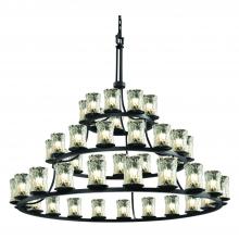 Justice Design Group GLA-8714-16-CLRT-MBLK-LED45-31500 - Dakota 45-Light 3-Tier Ring LED Chandelier