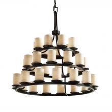 Justice Design Group POR-8712-10-WAVE-MBLK - Dakota 36-Light 3-Tier Ring Chandelier