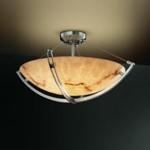 Justice Design Group FAL-9711-35-NCKL-LED3-3000 - 18" LED Semi-Flush Bowl w/ Crossbar