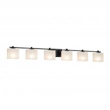 Justice Design Group FSN-8446-55-WEVE-MBLK - Era 6-Light Bath Bar