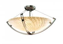 Justice Design Group GLA-9722-35-WHTW-NCKL-LED-5000 - 24" Pendant Bowl w/ Crossbar