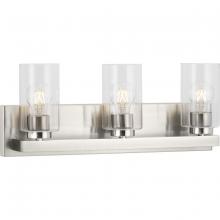 Progress P300388-009 - Goodwin Collection Three-Light Brushed Nickel Modern Vanity Light with Clear Glass