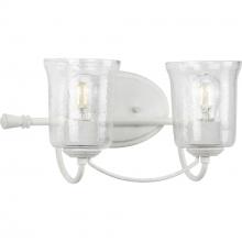 Progress P300254-151 - Bowman Collection Two-Light Cottage White Clear Chiseled Glass Coastal Bath Vanity Light