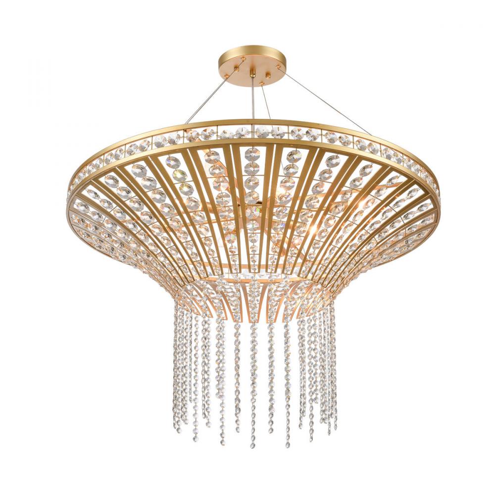 Fantania 36'' Wide 8-Light Chandelier - Champagne Gold