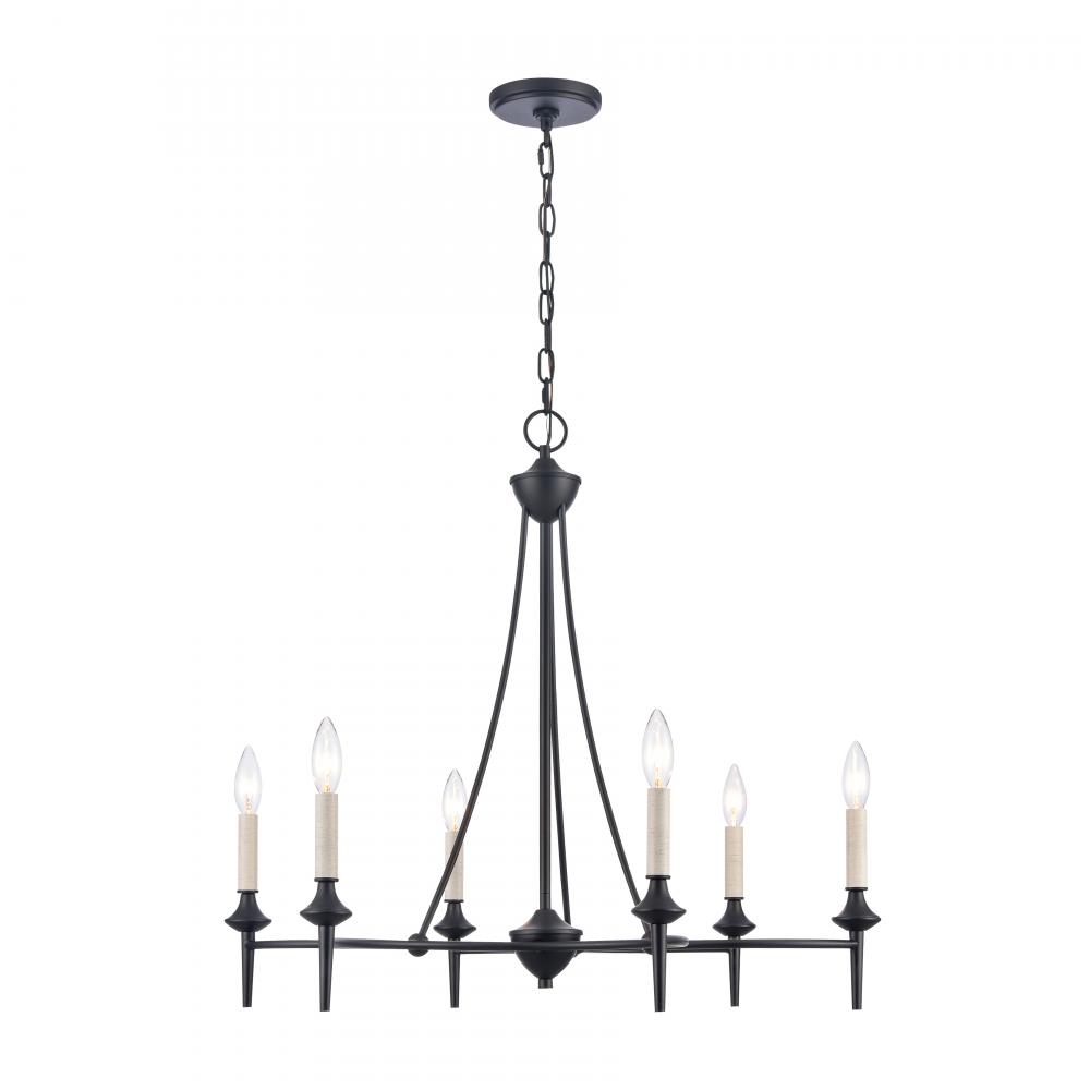 Solomon 28'' Wide 6-Light Chandelier - Matte Black